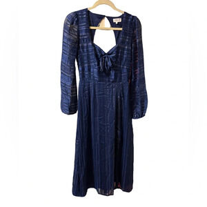 NSR METALLIC THREAD MIDI DRESS